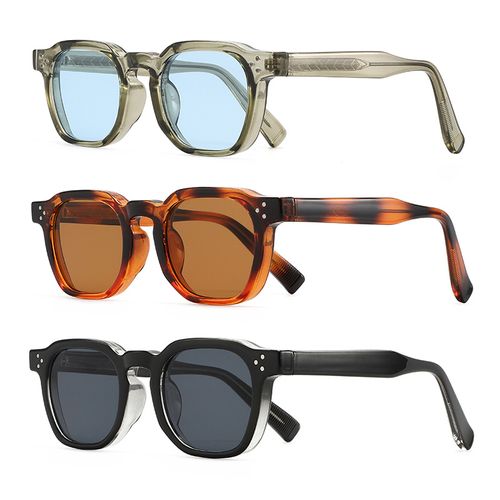 Unisex Vintage Tinted Lens Modern Frames Sunglasses, Beach Essentials, Trendy Casual Sunglasses for Travel Use
