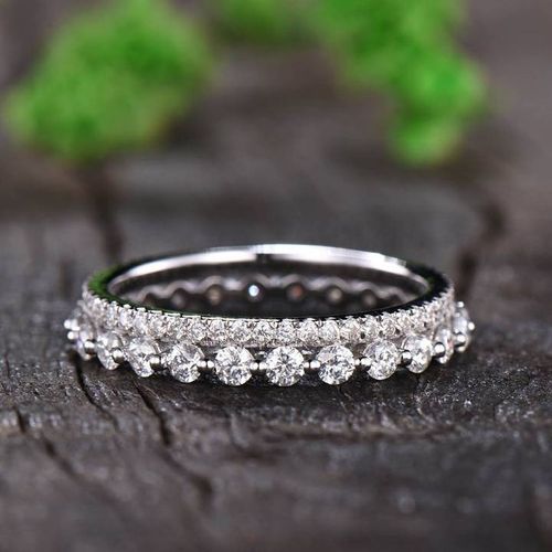 2 pieces S925 Pure Silver Ring - Unique and Personalized Diamond and Zirconia Finger Ring Set with Bracelet