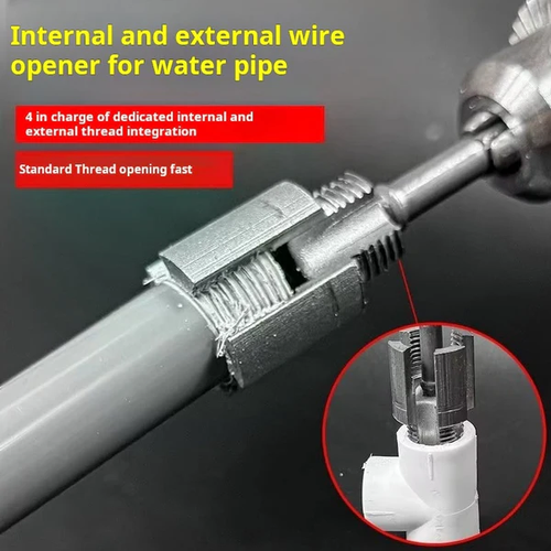 Water pipe internal and external integrated threader