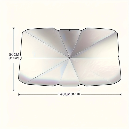 Car Front Windshield Sunshade, Foldable Umbrella Sunshade, Heat Insulation Sunshade, UV Protection Multifunctional Sunshade, Suitable For Most Models