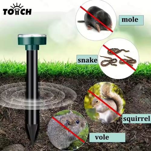 🔥 Solar Power Mouse Mole Snakes Pest Rodent Repeller（Four packs）
