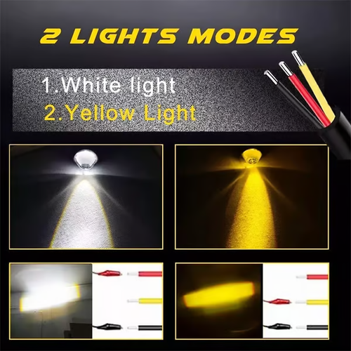 2-Pack Mini LED Driving Lamps with Switch, Dual Color High Luminance Spotlight for Trucks