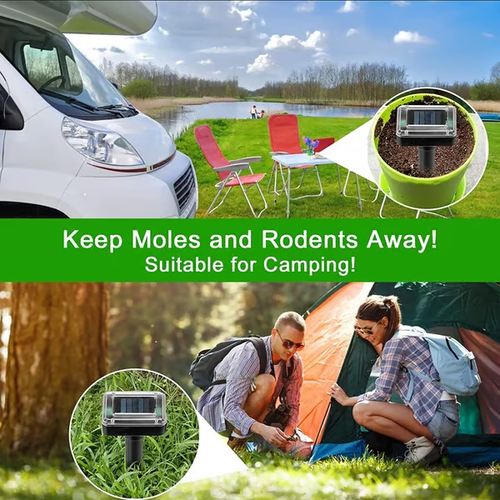 🔥 Solar Power Mouse Mole Snakes Pest Rodent Repeller（Four packs）