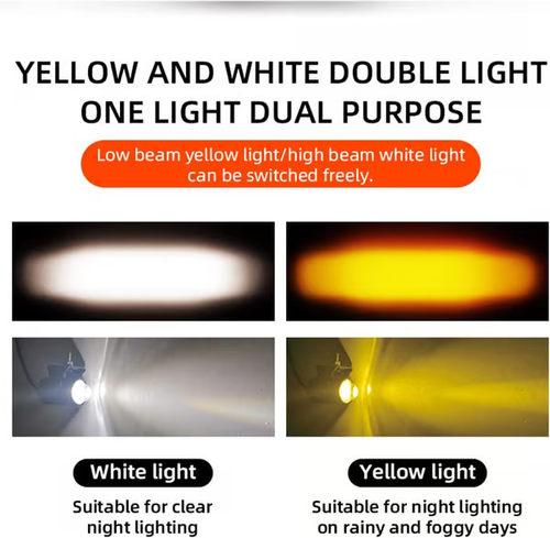 2-Pack Mini LED Driving Lamps with Switch, Dual Color High Luminance Spotlight for Trucks
