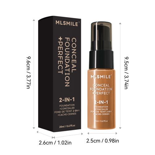 (Pack of 12) WakeAngel Long-Lasting Foundation – Smudge-proof, Non-caking, Waterproof, Sweat-proof, Oil-controlling, and Concealing Base Makeup