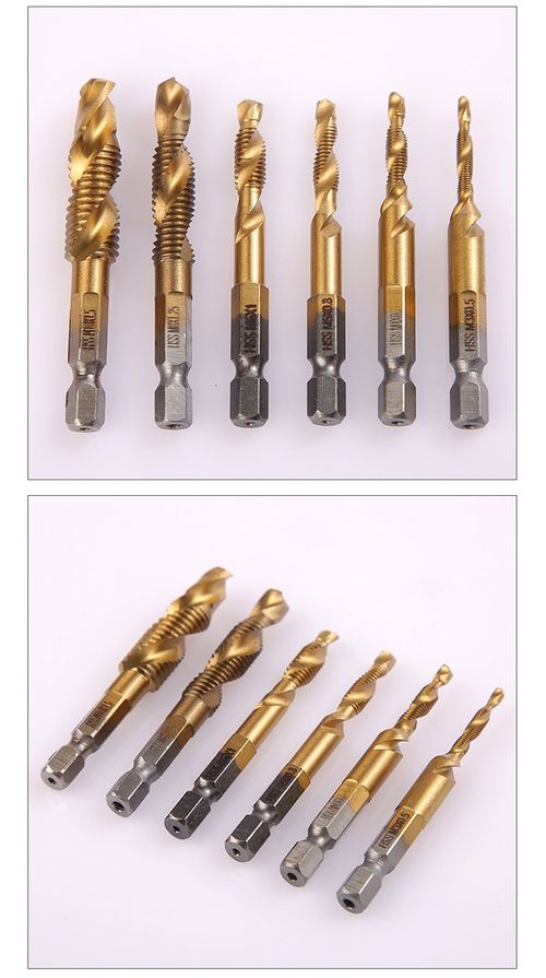 6Pcs 3-in-1 Composite Drill Tap Bits Set