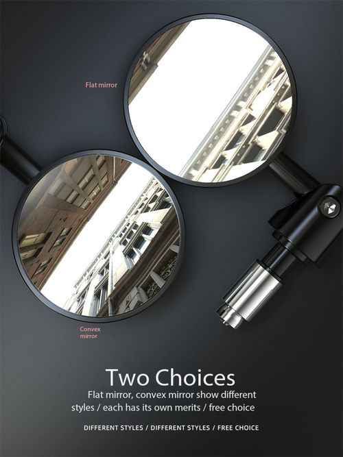 Universal Aluminum Handlebar Rearview Mirror for Electric Scooter Motorcycle 16-18mm