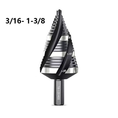5Pcs Spiral Step Drill Bit Hole Opener Set