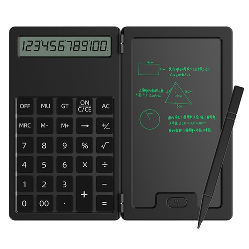 2 in 1 Mini Calculator LCD Writing Tablet Portable Folding Notepad