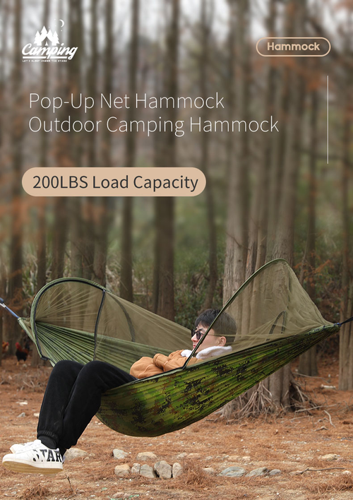Outdoor Camping Hammock with Mosquito Net Portable Parachute Nylon Hanging Bed