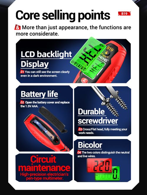 Digital Display Non-contact Voltage Tester Screwdriver