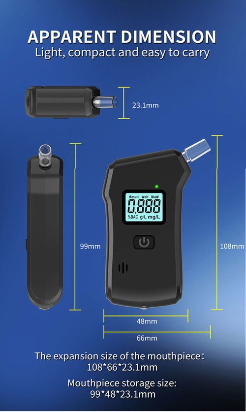 High Precision Portable Breathalyzer Digital Alcohol Tester Rechargeable
