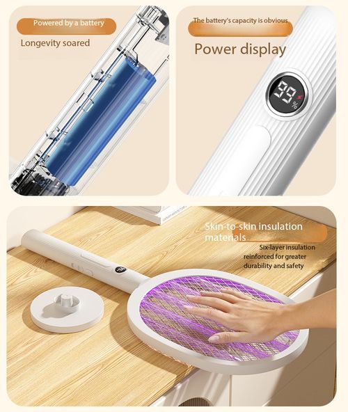 Rechargeable Electric Mosquito Swatter with UV Light Base