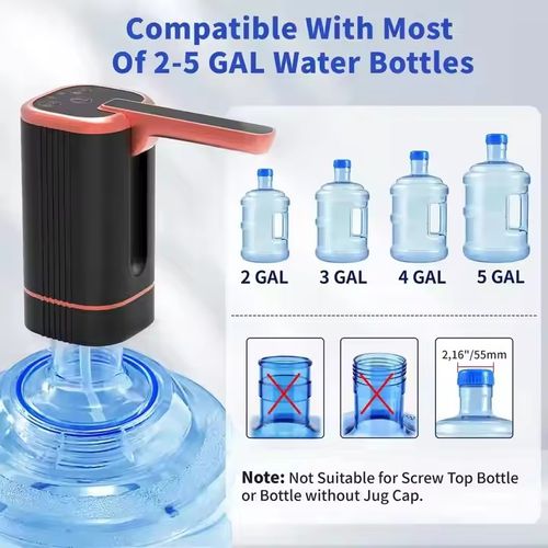 Portable 5-Gallon USB-Rechargeable Water Dispenser – Foldable, Modern Design, Automatic Pump
