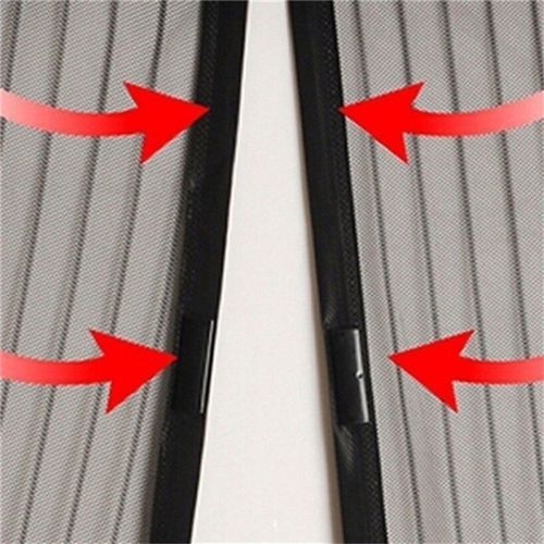Striped Magnetic Screen Door Anti-Mosquito Mesh Self-Adhesive No Drill