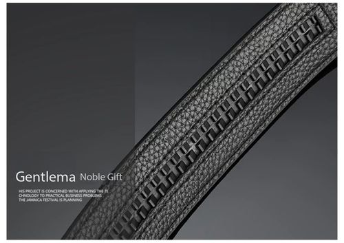 Men's Automatic Buckle Belt Letter Plaid Pattern Business Casual Cowhide Leather Belt