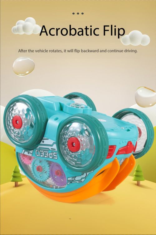 360° Rotating Light-Up Stunt Flip Car Toy
