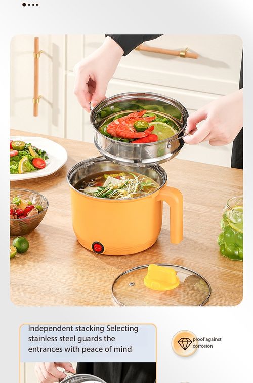 Mini Electric Cooking Pot Multi-function Boiler Fryer Hot Pot No Steamer for Dorm Home