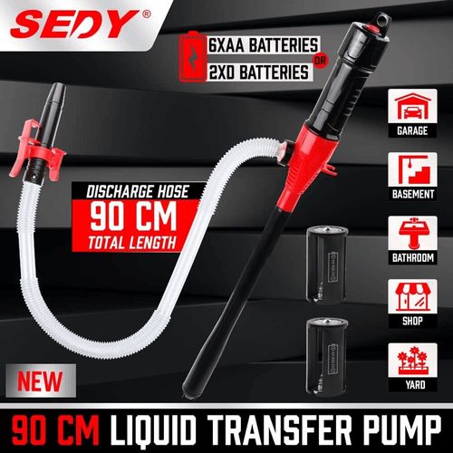 Battery Operated Liquid Transfer Pump Electric Oil Pump 7 Quarts Per Min with Handheld Nozzle