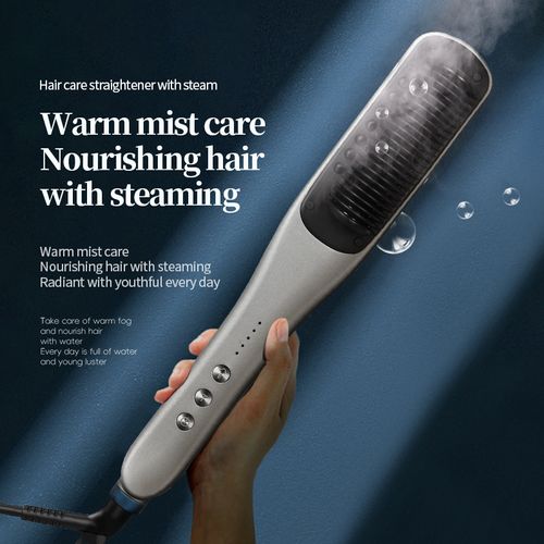 K.SKIN Renowned brand negative-ion hair straightening styling brush dual-use for straightening and curling  hair-protecting design  multifunctional hot-air brush negative-ion mist hair-care brush.