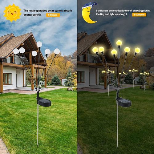 SolarPowered Lawn LightsWind-Activated Firefly Lights LED Outdoor Garden Courtyard Ground-Stake Lights  Waterproof Outdoor Camping Lights