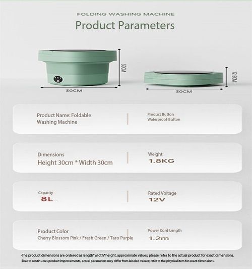8L Compact Foldable Washer with Spin Dry - Perfect for Student Dorm, Travel, Camping & Baby Care