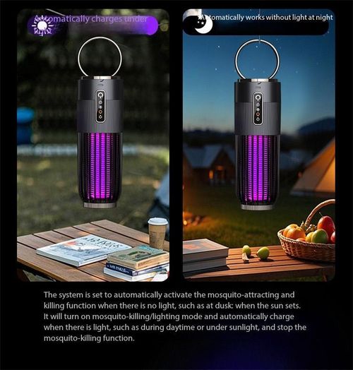 Eco-Friendly Solar Powered Mosquito Trap with USB Backup - Dual Charge Insect Killer Lamp Kenya