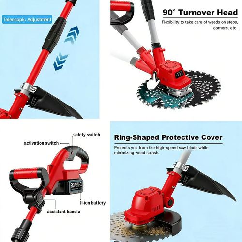 High-Power Lithium-Battery Lawn Mower — Long-Endurance Agricultural Weed Trimmer