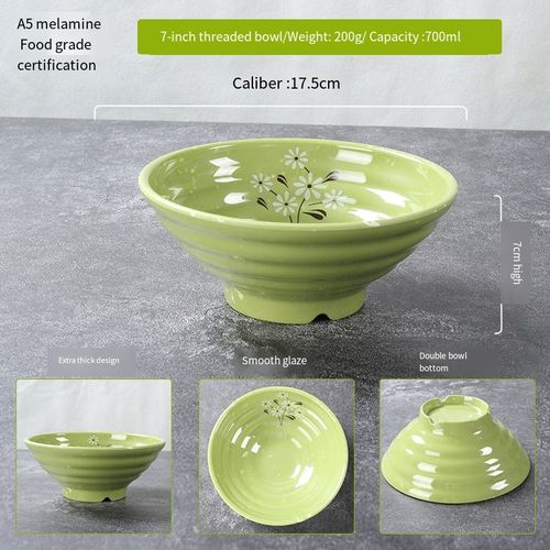 6-Piece Unbreakable flower print melamine bowls, lovely floral decor design. Food-safe A5 melamine, shatterproof & easy to wash, great for soup, noodles and daily meals. Fit home, cafes and local restaurants.