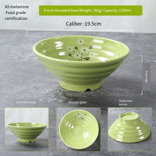 6-Piece Unbreakable flower print melamine bowls, lovely floral decor design. Food-safe A5 melamine, shatterproof & easy to wash, great for soup, noodles and daily meals. Fit home, cafes and local restaurants.