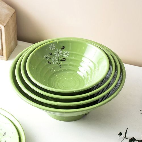 6-Piece Unbreakable flower print melamine bowls, lovely floral decor design. Food-safe A5 melamine, shatterproof & easy to wash, great for soup, noodles and daily meals. Fit home, cafes and local restaurants.