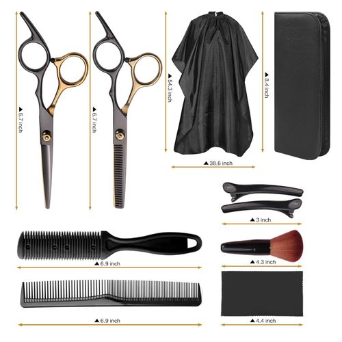 12-Piece Haircutting Scissor Set — Professional-Grade Hair Cutting Kit (Including Shears), 6.5-Inch Scissor Set, Suitable for Men, Women, and Children, as well as Salon and Home Use