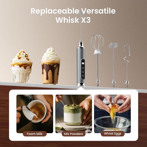 This is a 2in1 USB rechargeable mini electric whisk, featuring three adjustable speed settings. Equipped with a stainless steel whisking head, this handheld electric mixer effortlessly whips egg whites and cream, and creates perfect coffee foam. Thanks to its compact portable and cordless design combined with its easy to clean nature it is the ideal choice for your home baking and daily coffee making needs Enjoy fast delivery within 3 to 5 days helping you tackle every kitchen task with ease!