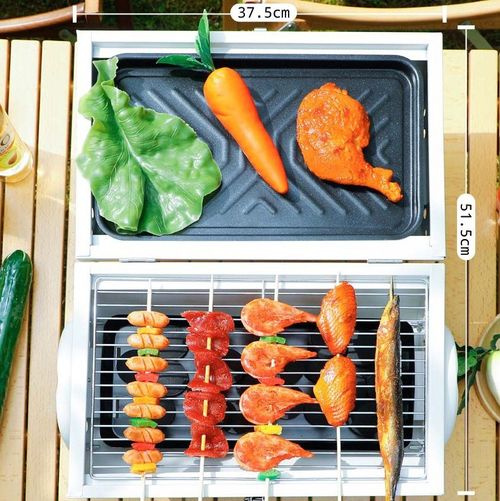 Collapsible Charcoal BBQ Grill with Chimney – Suitable for Camping, Home Use, Tea-Brewing & Grilling, and Outdoor Patio Grilling