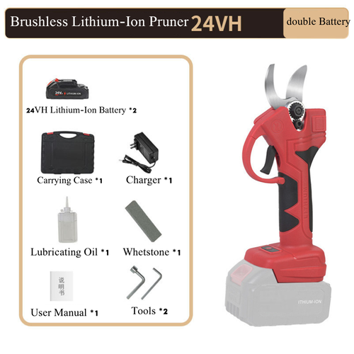 High-power brushless cordless electric pruning shears—a handheld garden pruner for orchard tree maintenance. 21V rechargeable electric pruner featuring a sharp SK5 blade, suitable for orchard and gardening tasks.