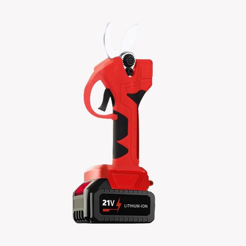High-power brushless cordless electric pruning shears—a handheld garden pruner for orchard tree maintenance. 21V rechargeable electric pruner featuring a sharp SK5 blade, suitable for orchard and gardening tasks.