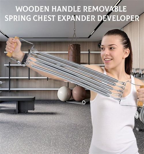 Heavy Duty Spring Resistance Puller Chest Expander with Wooden Handles Home Fitness Trainer for Kenya