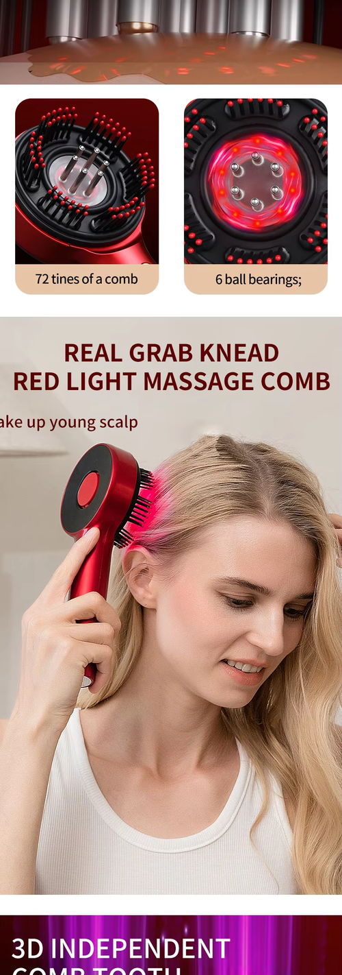 Electric Scalp Massage Comb with LED Light Therapy Hair Care Device for Kenya Market