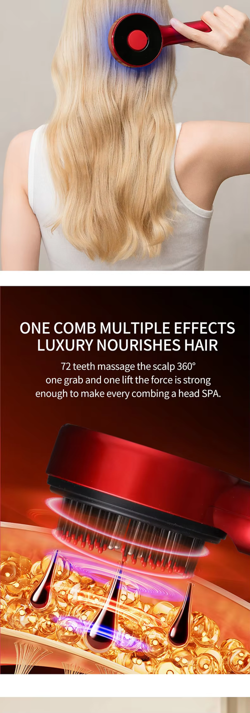 Electric Scalp Massage Comb with LED Light Therapy Hair Care Device for Kenya Market