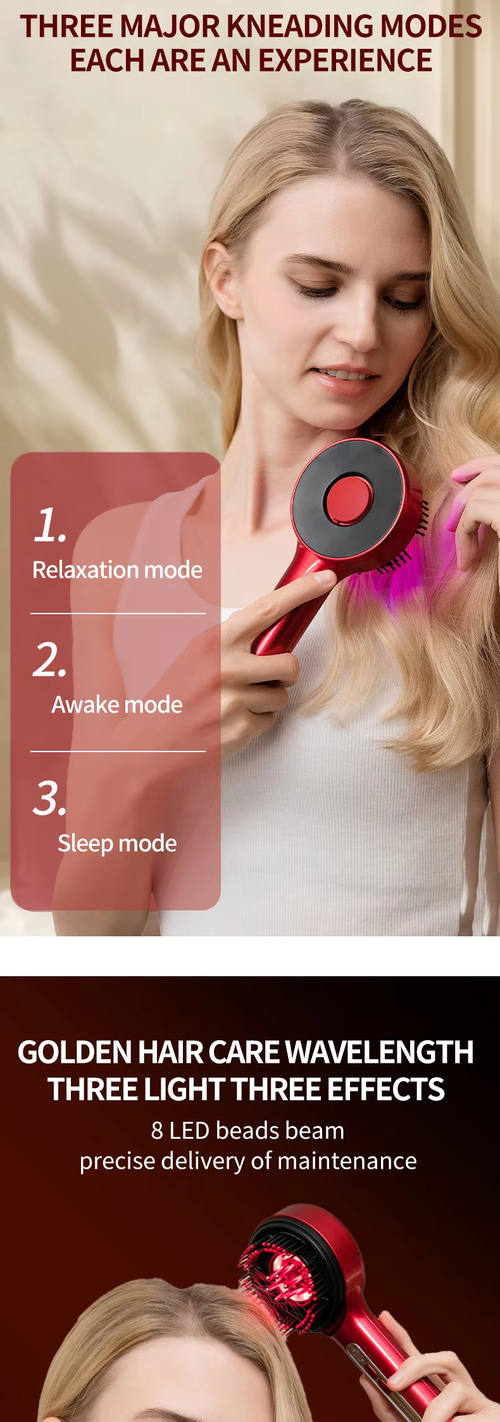 Electric Scalp Massage Comb with LED Light Therapy Hair Care Device for Kenya Market
