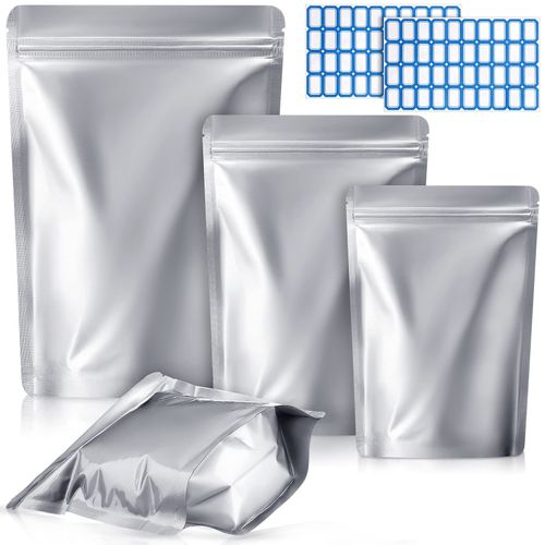 Pack of 50 Custom Food-Grade Aluminum Foil Stand-Up Pouches  Suitable for Sushi, Milk, and Canned Foods – Eco-Friendly, Resealable Food Packaging