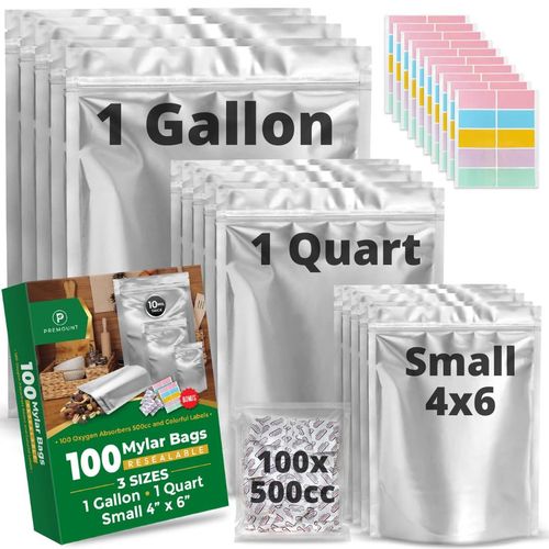 Pack of 50 Custom Food-Grade Aluminum Foil Stand-Up Pouches  Suitable for Sushi, Milk, and Canned Foods – Eco-Friendly, Resealable Food Packaging
