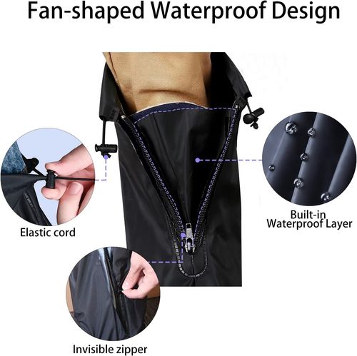 Wear resistant  portable  soft  non slip  and waterproof rain shoe covers zippered shoe covers for adults, suitable for all seasons.