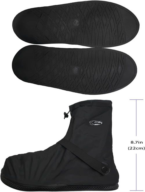 Wear resistant  portable  soft  non slip  and waterproof rain shoe covers zippered shoe covers for adults, suitable for all seasons.