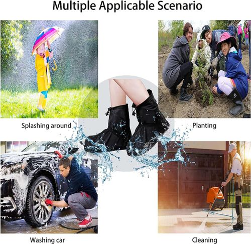 Wear resistant  portable  soft  non slip  and waterproof rain shoe covers zippered shoe covers for adults, suitable for all seasons.