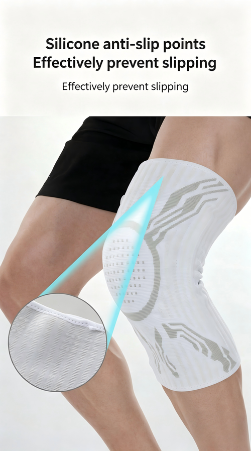 Pair Of Knob Adjustable Silicone Knee Support