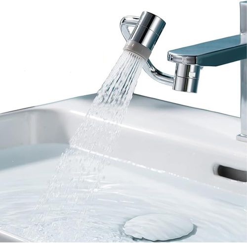 (2*Silver) Universal Sink Faucet 1440° Rotatable Faucet Aerator Extension, U Shaped Faucet Extender, 360° Rotating Faucet Extender for Bathroom SinkKitchen, Sink Faucet Extender, 2 Modes Adjustable