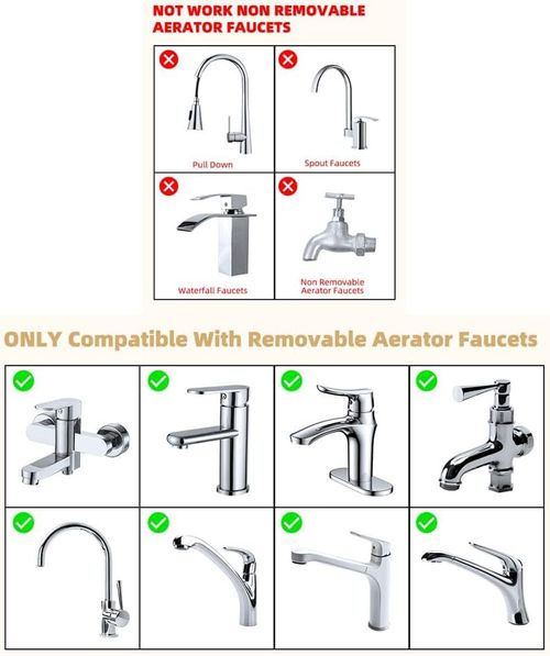 (2*Silver) Universal Sink Faucet 1440° Rotatable Faucet Aerator Extension, U Shaped Faucet Extender, 360° Rotating Faucet Extender for Bathroom SinkKitchen, Sink Faucet Extender, 2 Modes Adjustable