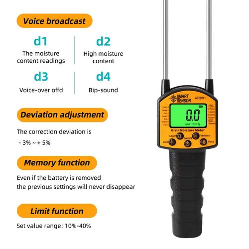 Portable Digital Grain Moisture Meter for Corn Wheat Rice