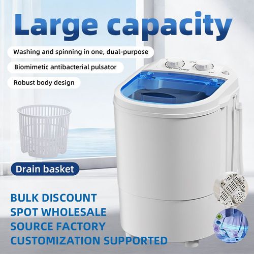 4.5kg Mini Electric Portable Semi-Automatic Foldable All-in-One Plastic Washer Dryer – Suitable for RVs and Children